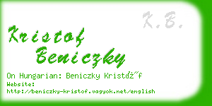 kristof beniczky business card